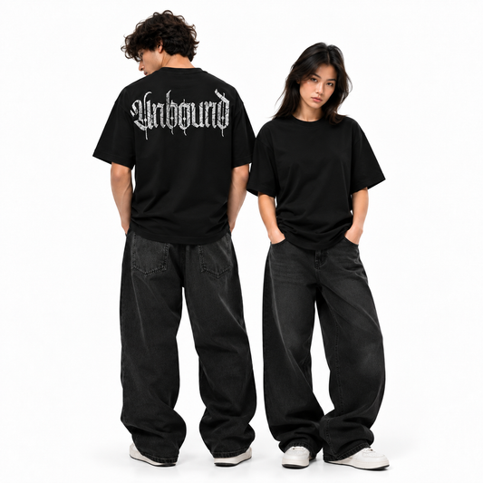 unbound oversized tee - black