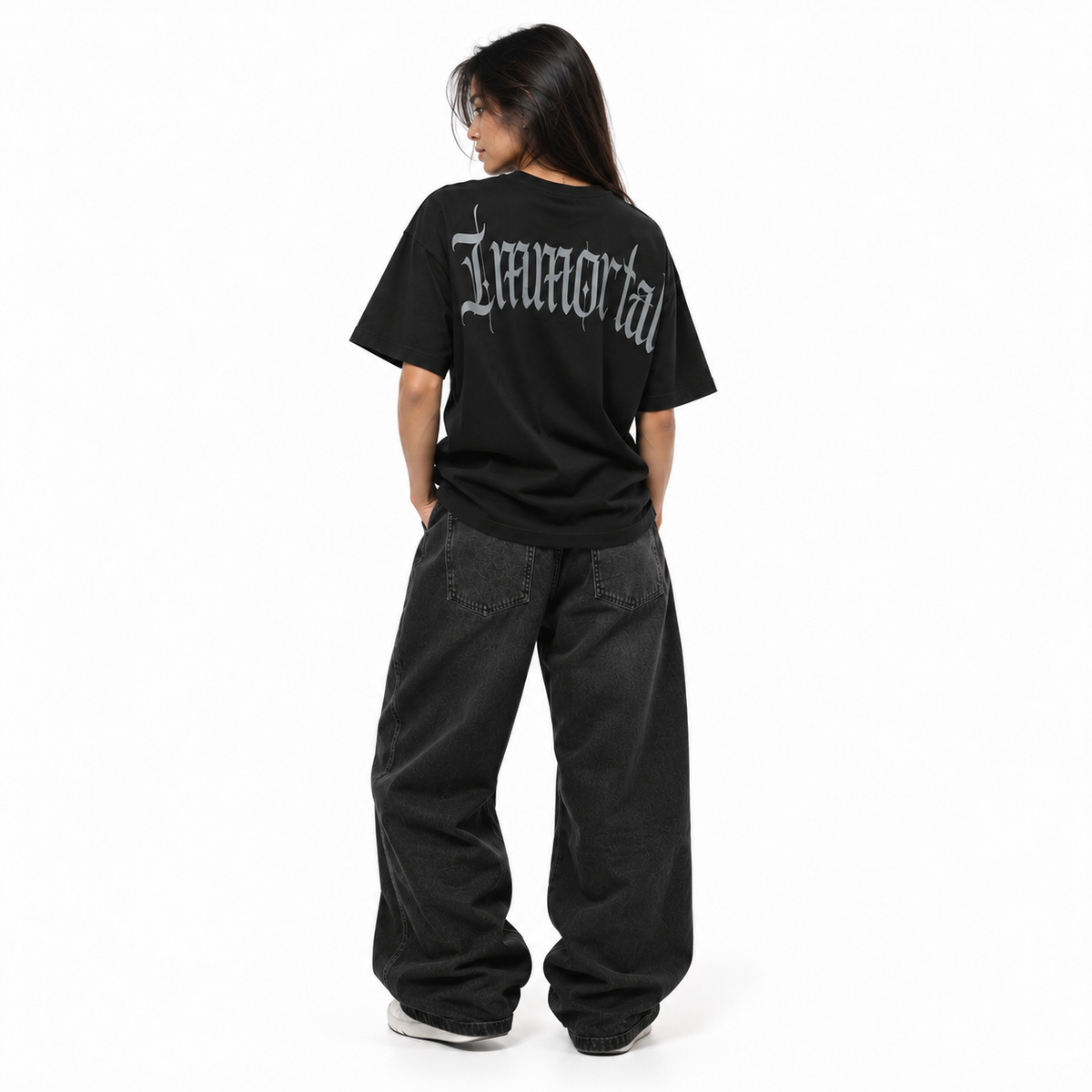 immortal oversized tee - black